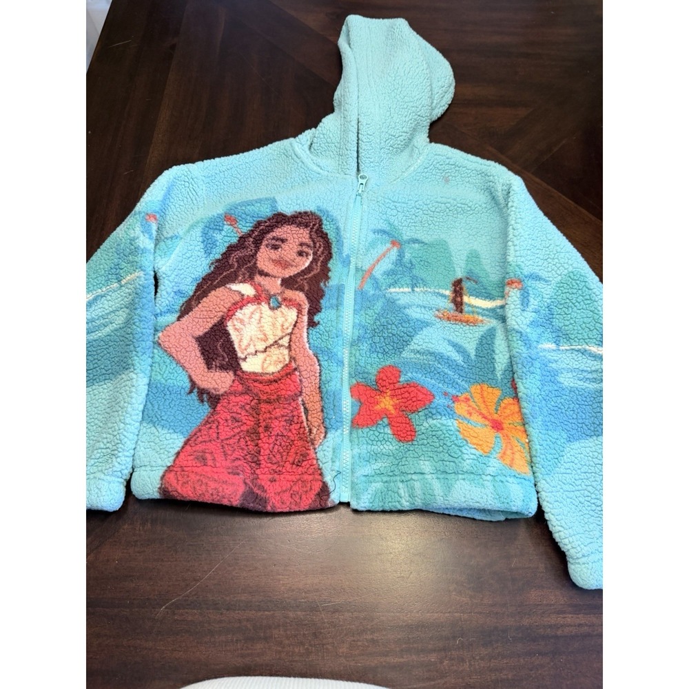 Disney Moana 2 fleece jacket coat hood size 7/8